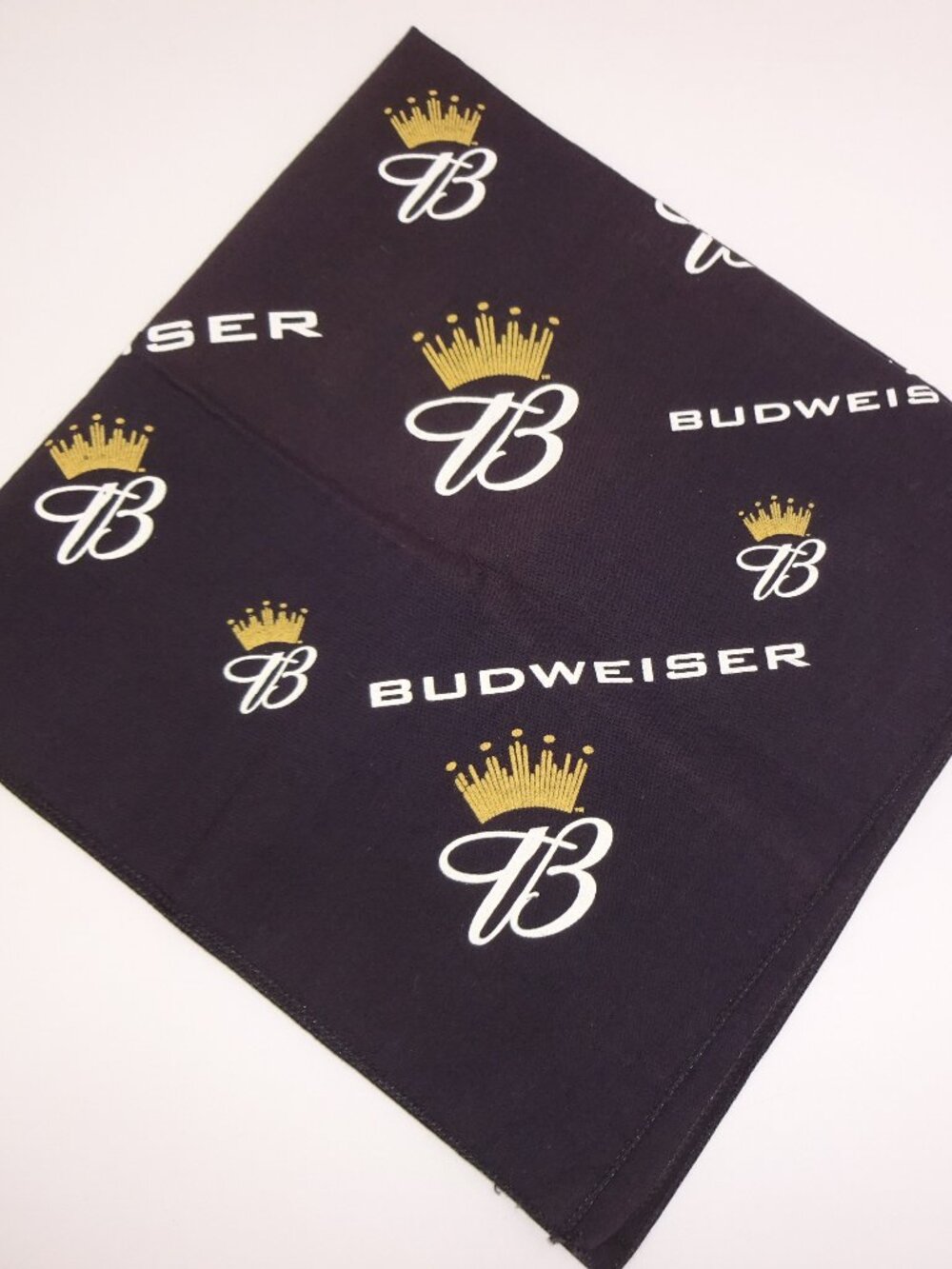 Promo Budweiser Black Crown Square Bandana Gold King Of Beers Bud 21" x 21"